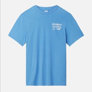 Outdoor Voices Amateur Sporting Club Graphic T Shirt in Blue Size Large